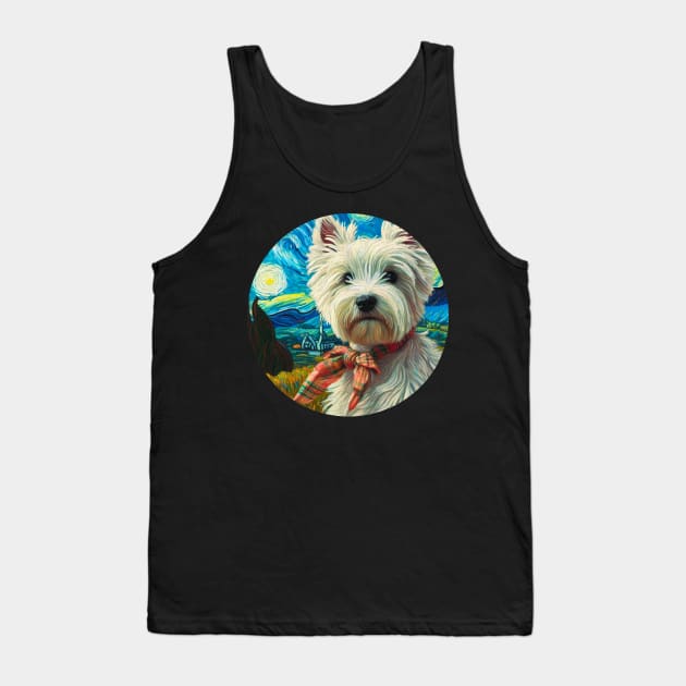 Fashionable Westie Tank Top by Star Fragment Designs